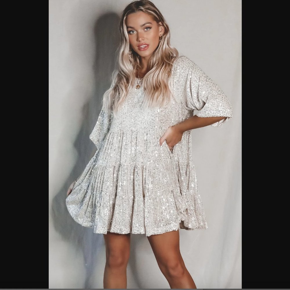 Eras Tour Dress - Amazing Lace My Queen Champagne Baby Doll Dress.- NWT - Size L